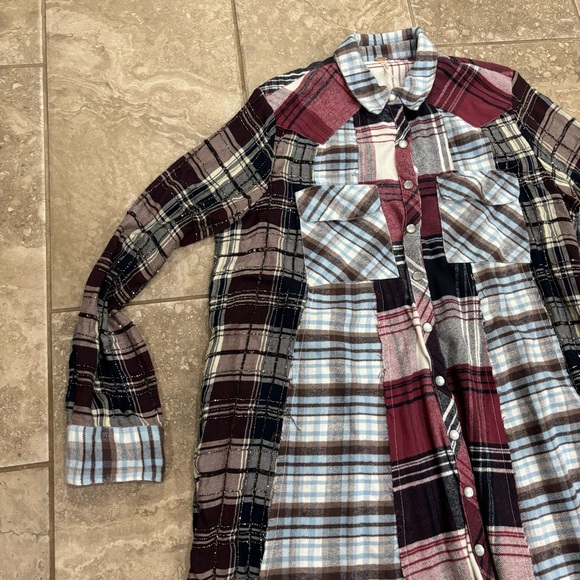 Free People Women’s Penny Plaid Shirtdress Sz Large - Picture 5 of 16